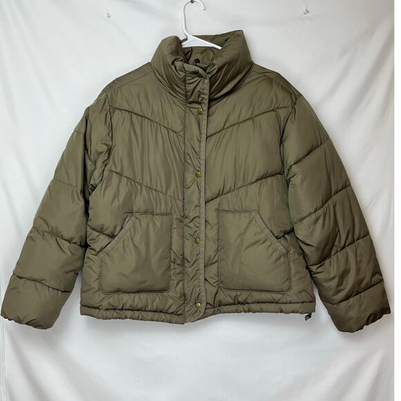 Old Navy Women's Size Small Tan Quilted Utility Puffer Jacket 645672 - Picture 1 of 7